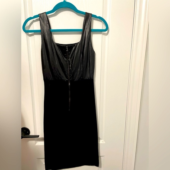 Little Black Dress with Faux Leather Trim detailing. Size 2 - Picture 3 of 3
